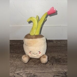 Pink Sky Weighted Stuffed Plush Potted Plant Flower Shelf Sitter Glass Beads